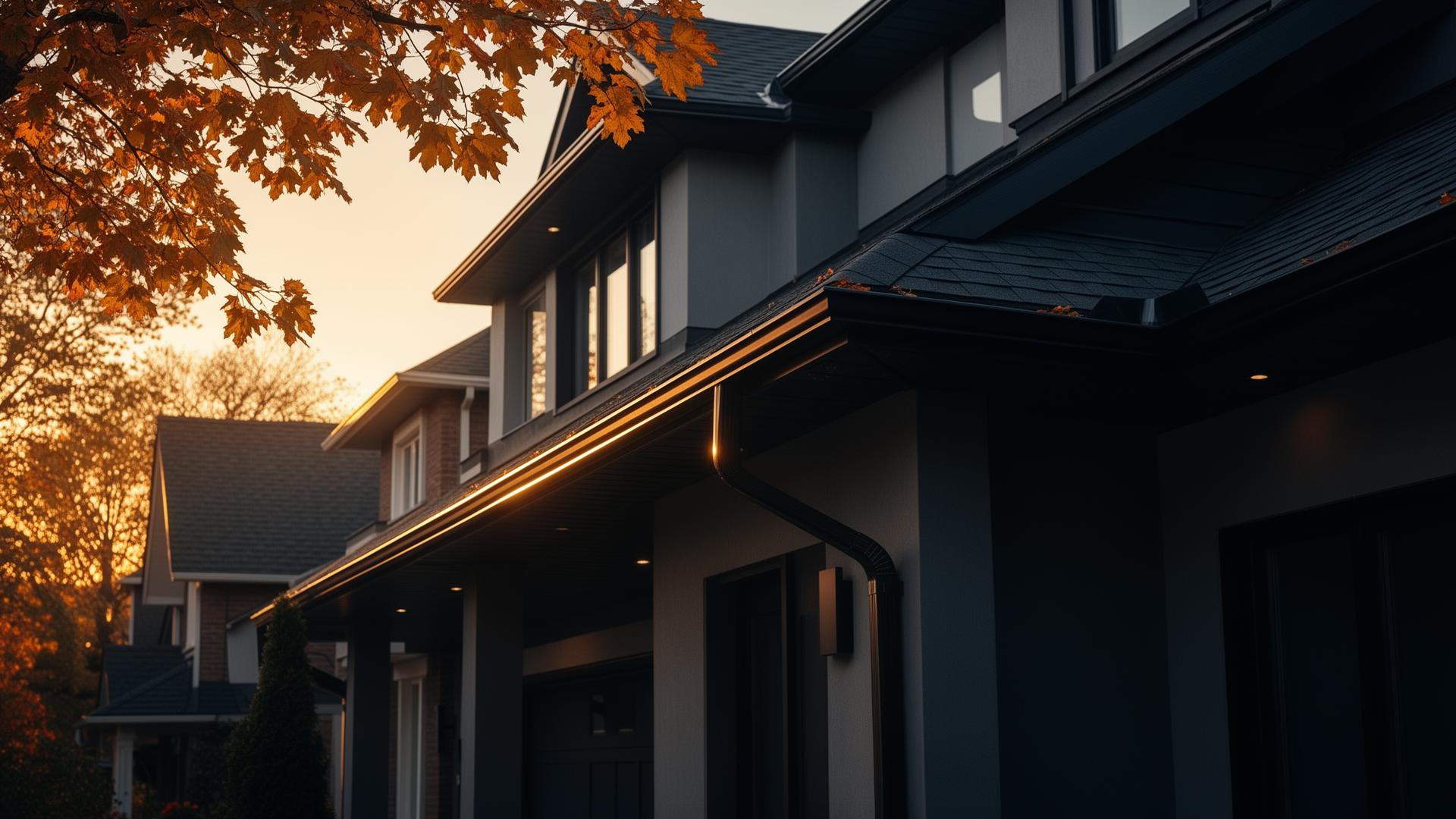 Modern Edmonton home with clean gutters